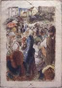 Camille Pissarro Market at Gisors rue Cappeville oil painting on canvas